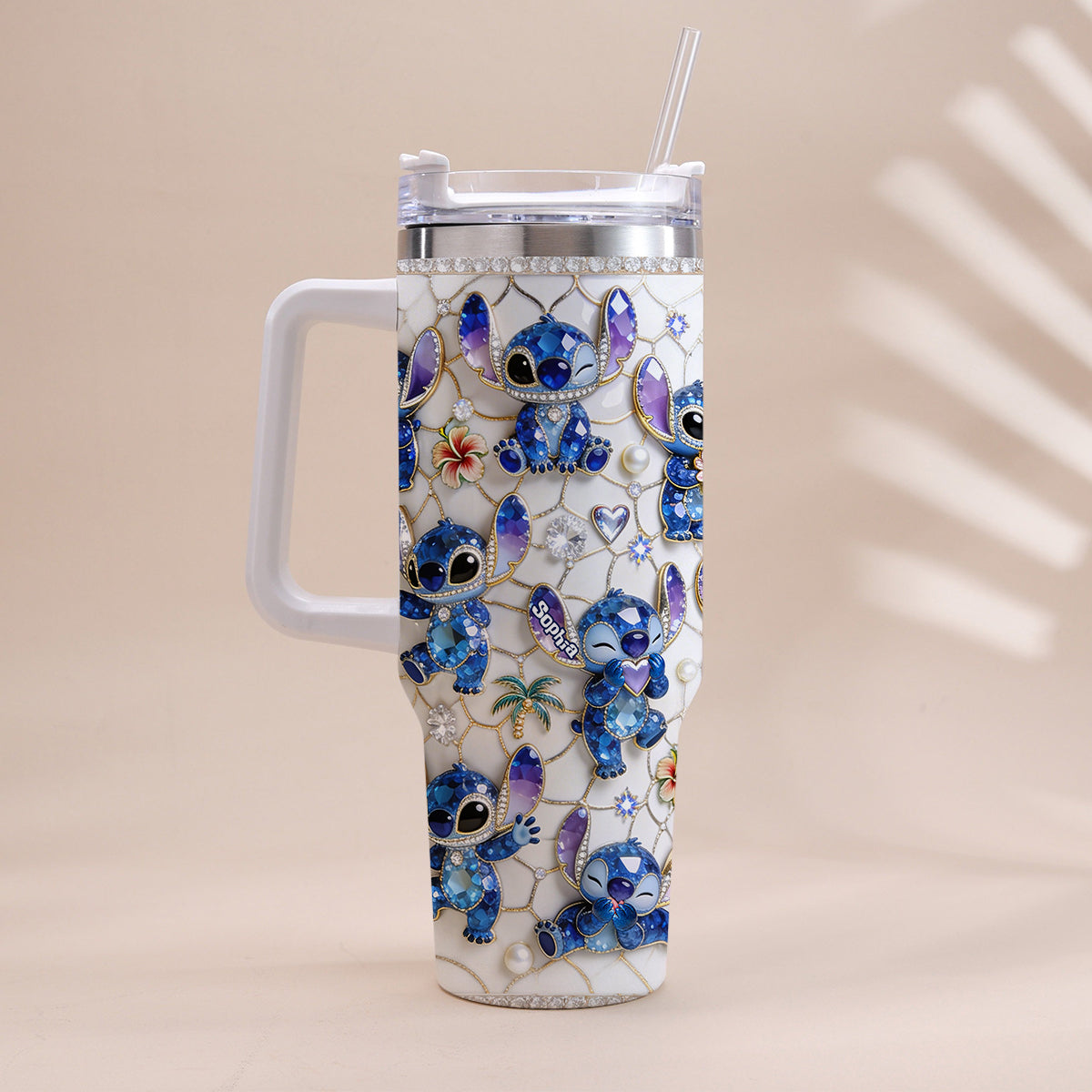 Personalized Ohana Tumbler with Handle Custom Name Gift for Family Tumbler With Handle GradoCreations