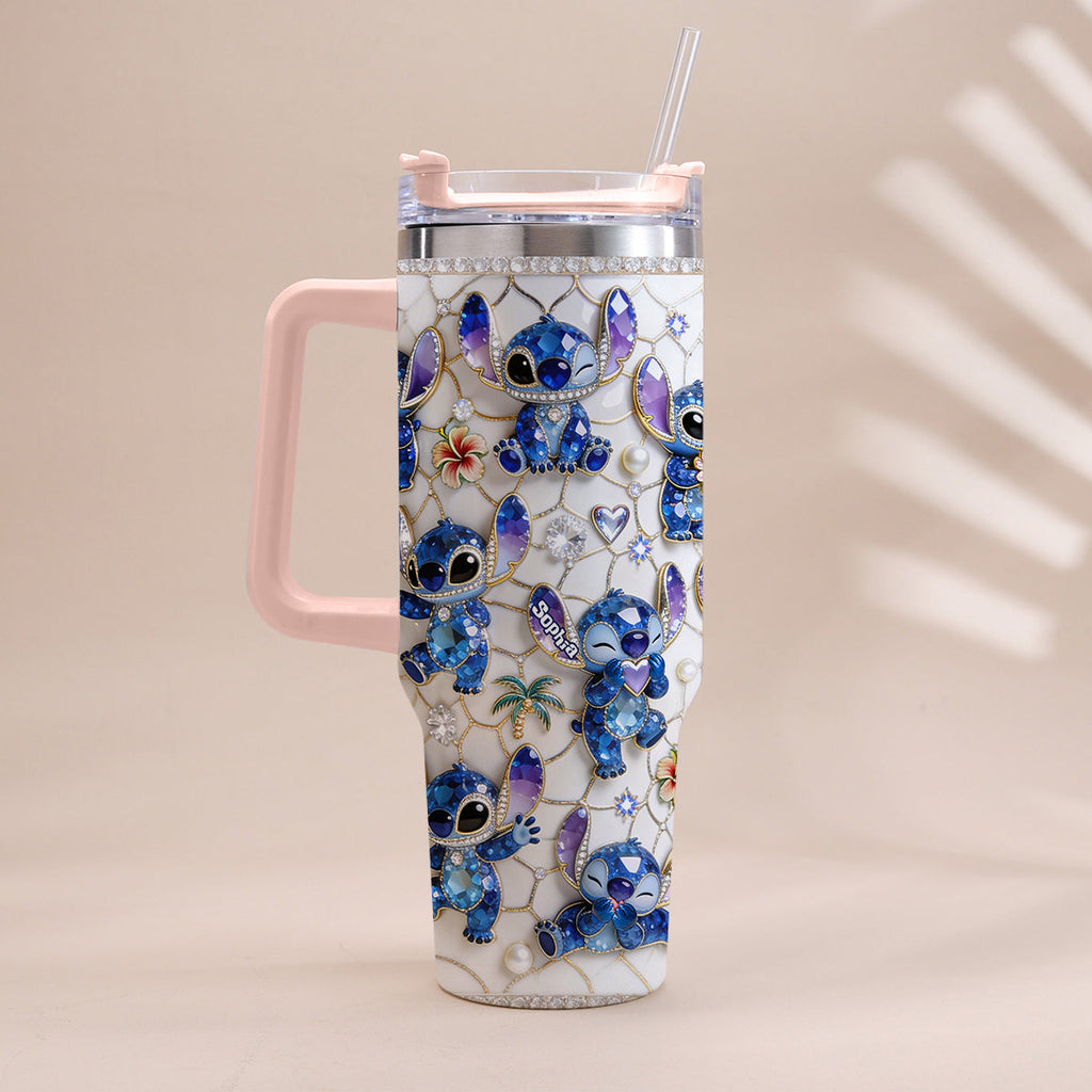 Personalized Ohana Tumbler with Handle Custom Name Gift for Family Tumbler With Handle GradoCreations