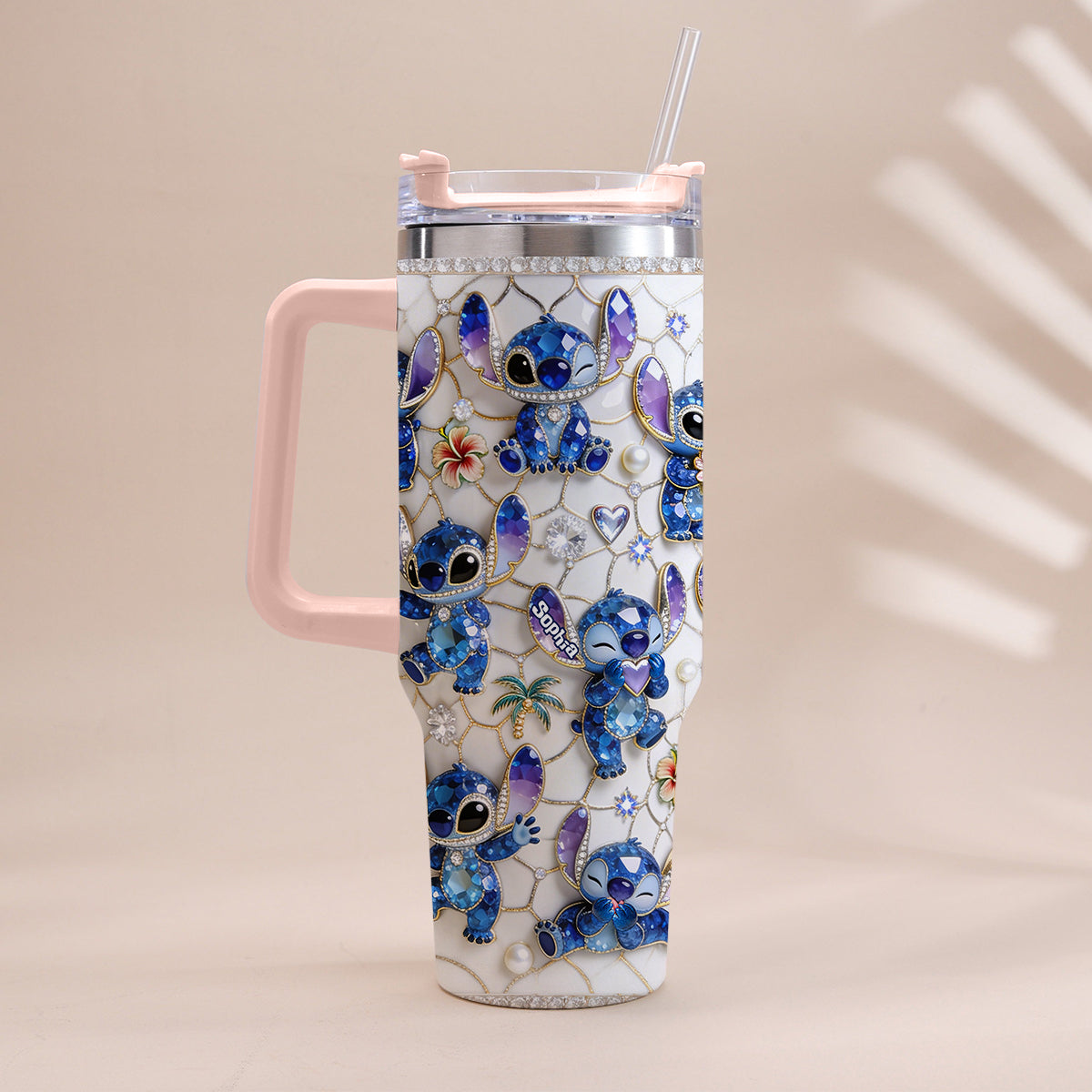 Personalized Ohana Tumbler with Handle Custom Name Gift for Family Tumbler With Handle GradoCreations
