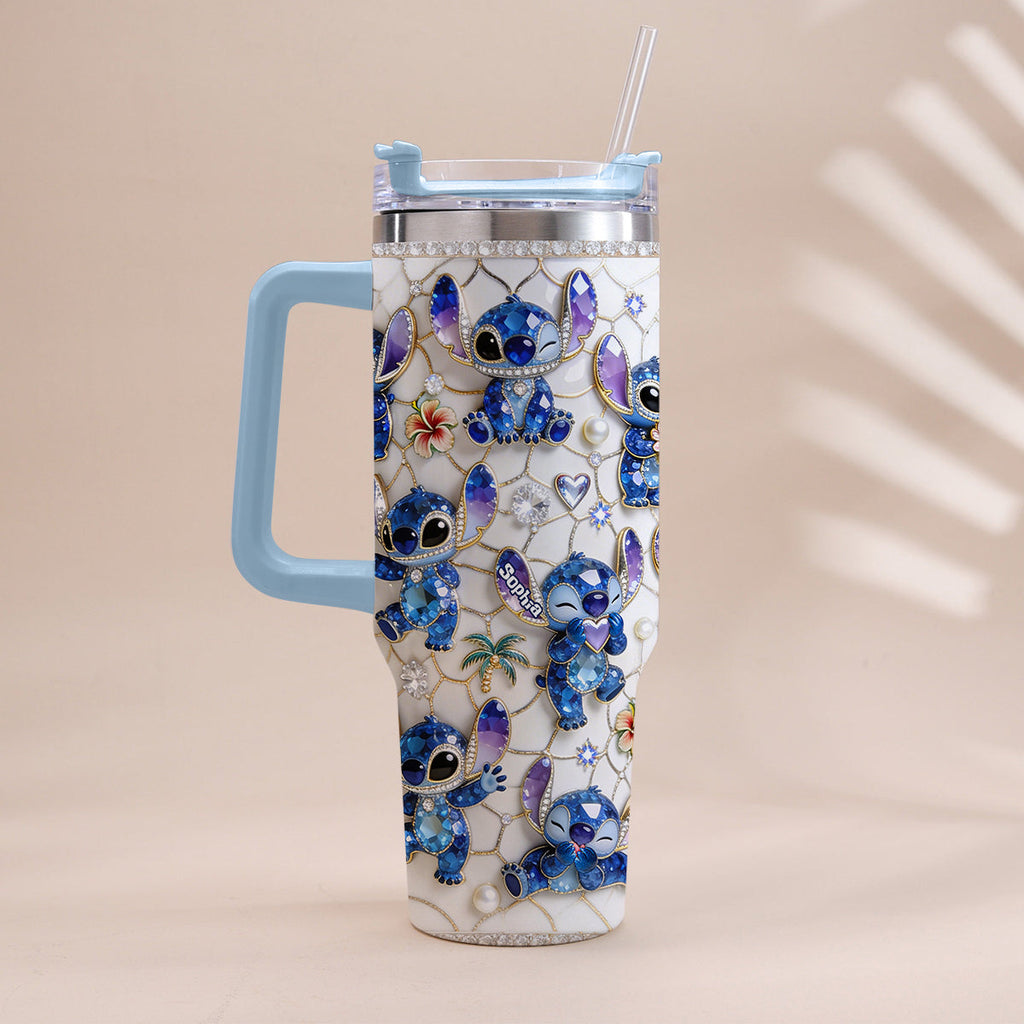 Personalized Ohana Tumbler with Handle Custom Name Gift for Family Tumbler With Handle GradoCreations