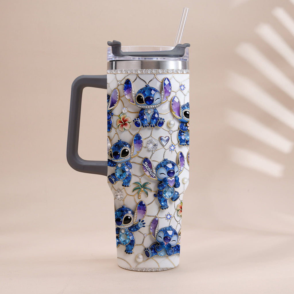 Personalized Ohana Tumbler with Handle Custom Name Gift for Family Tumbler With Handle GradoCreations