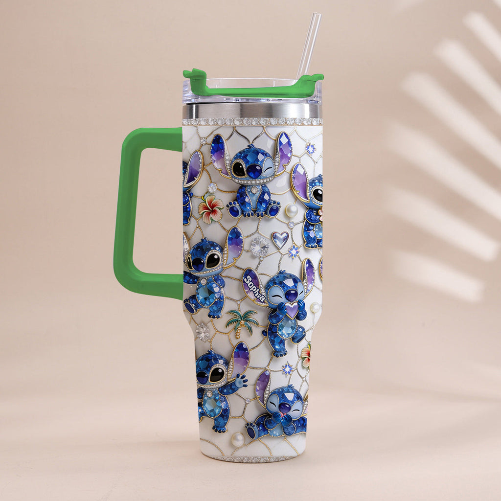 Personalized Ohana Tumbler with Handle Custom Name Gift for Family Tumbler With Handle GradoCreations