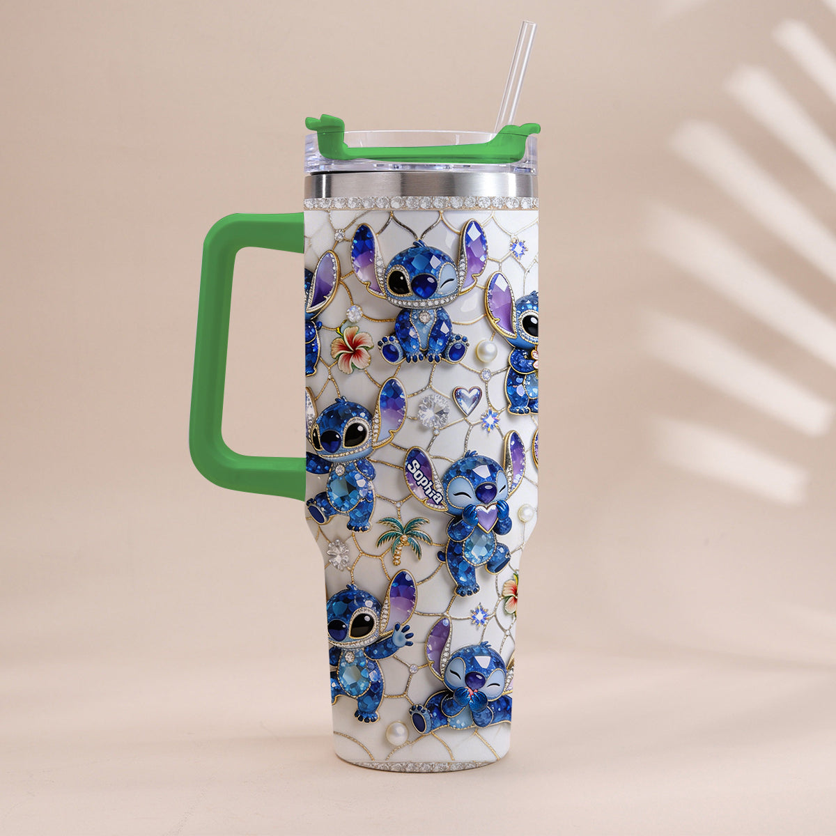 Personalized Ohana Tumbler with Handle Custom Name Gift for Family Tumbler With Handle GradoCreations