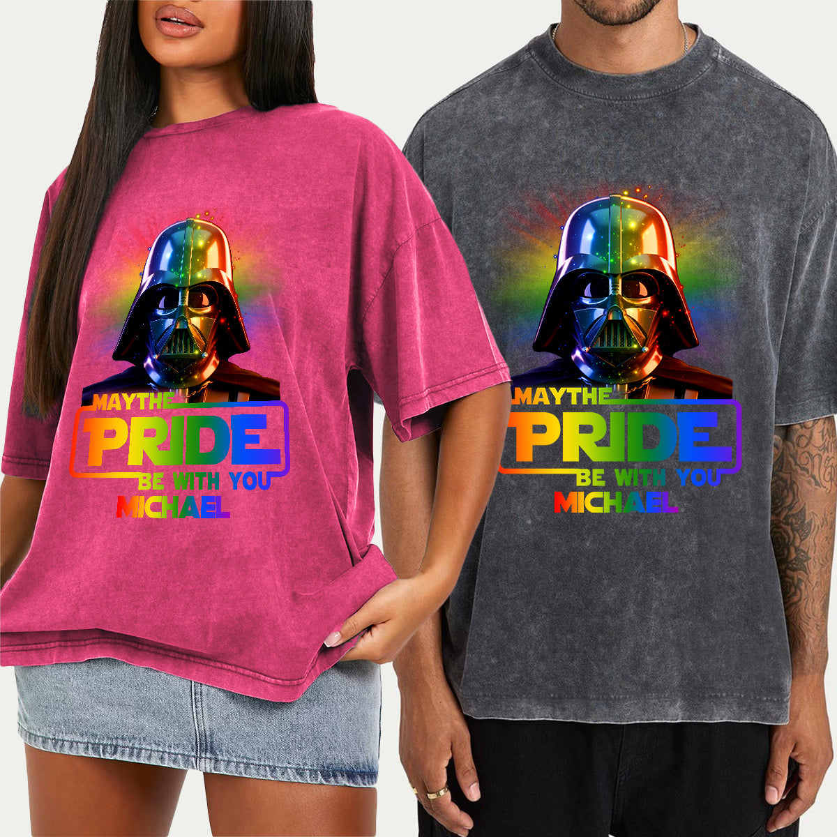 Personalized LGBT Support T-Shirt Custom Name Pride Gift Wash T-shirt GradoCreations