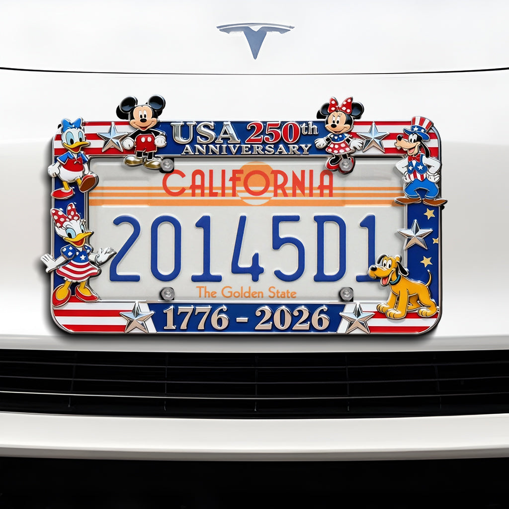 Personalized USA 250th Anniversary Mouse License Plate Frame Gift License Plate Frames GradoCreations