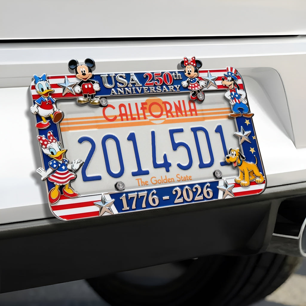 Personalized USA 250th Anniversary Mouse License Plate Frame Gift License Plate Frames GradoCreations