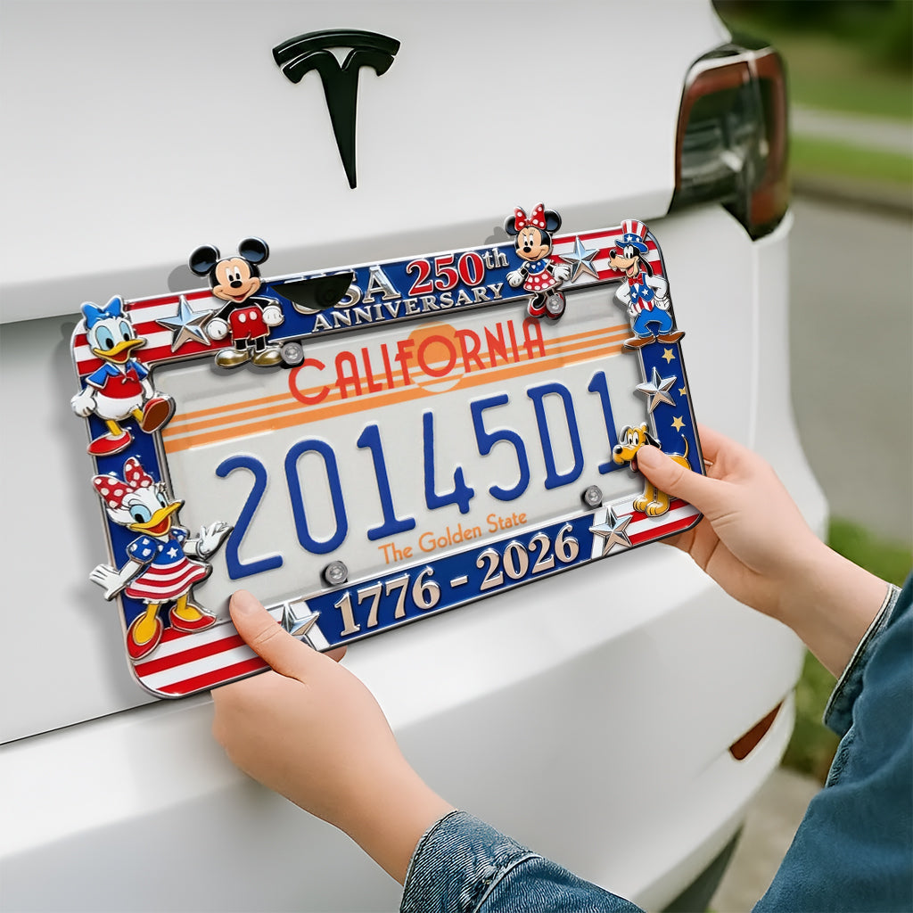 Personalized USA 250th Anniversary Mouse License Plate Frame Gift License Plate Frames GradoCreations