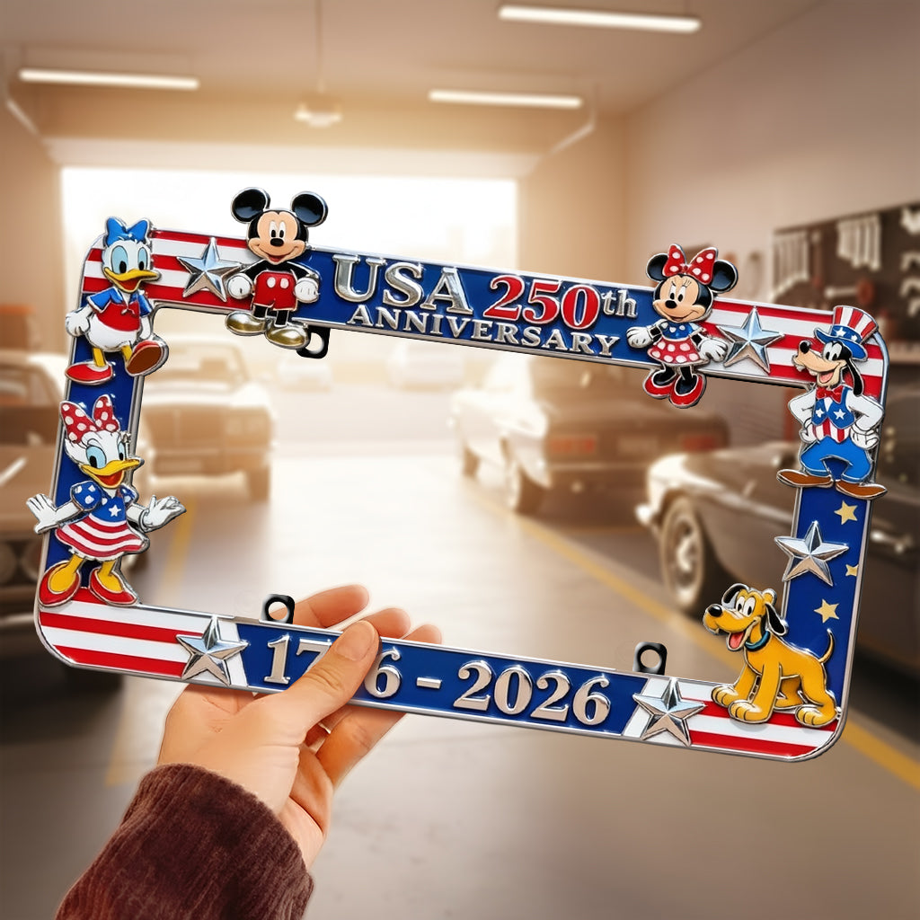 Personalized USA 250th Anniversary Mouse License Plate Frame Gift License Plate Frames GradoCreations