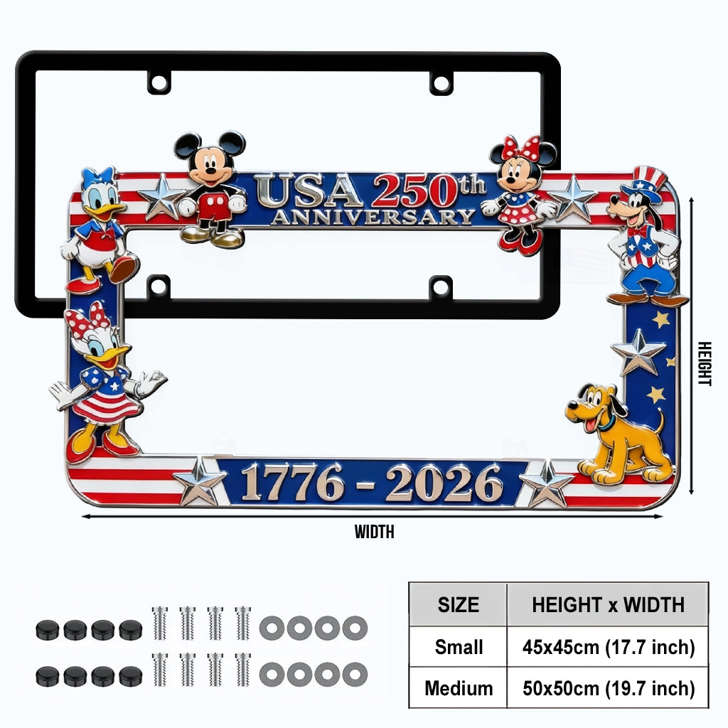 Personalized USA 250th Anniversary Mouse License Plate Frame Gift License Plate Frames GradoCreations