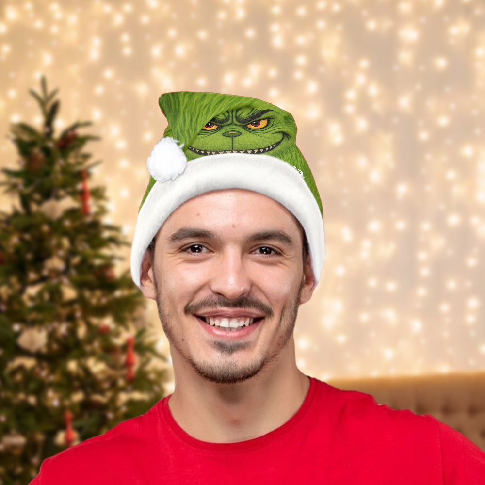 Personalized Grinch Santa Hat for Christmas Family Gift Santa Claus Hat GradoCreations