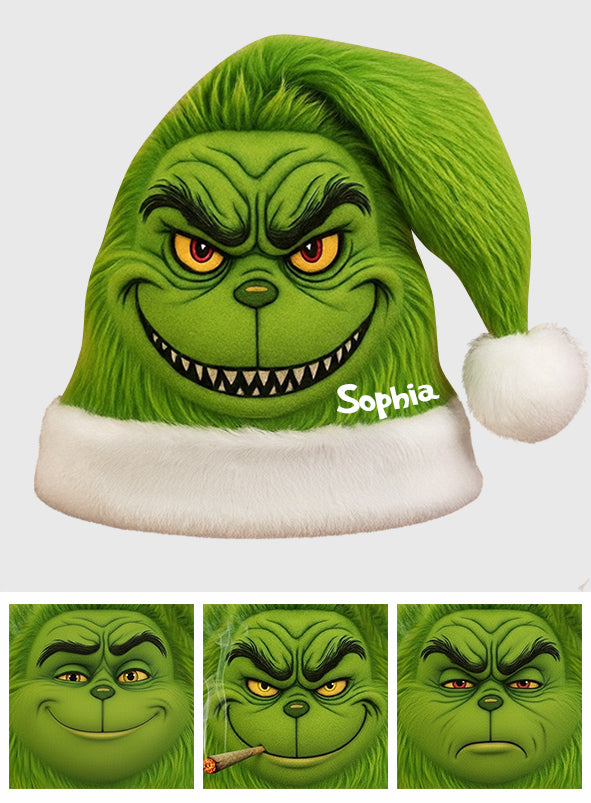 Personalized Grinch Santa Hat for Christmas Family Gift Santa Claus Hat GradoCreations