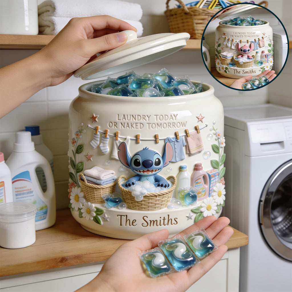 Personalized Ceramic Ohana Cookie Jar for Family Laundry Gifts Cookie Jar GradoCreations