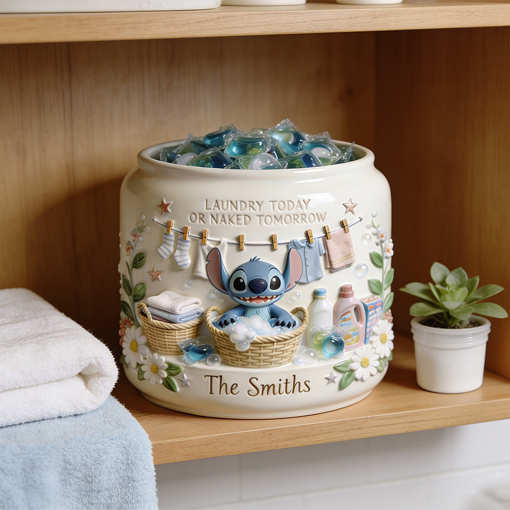Personalized Ceramic Ohana Cookie Jar for Family Laundry Gifts Cookie Jar GradoCreations