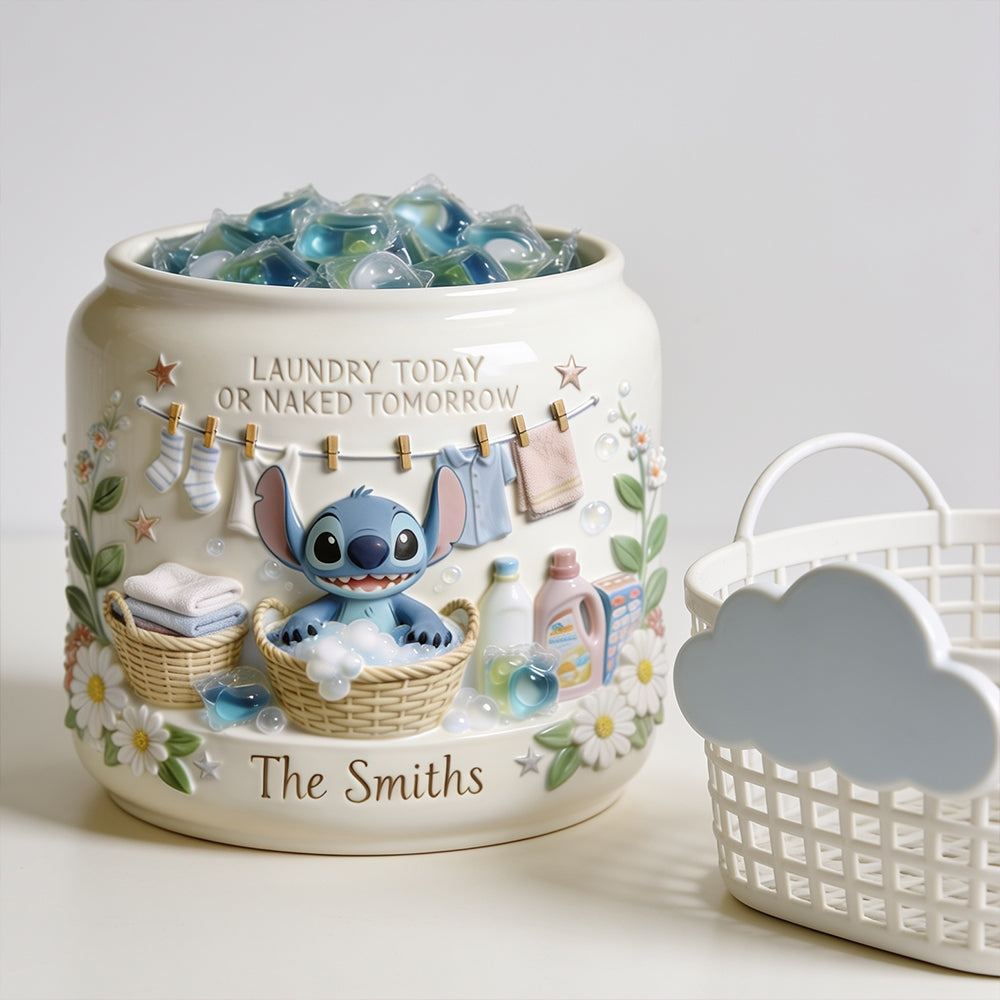 Personalized Ceramic Ohana Cookie Jar for Family Laundry Gifts Cookie Jar GradoCreations