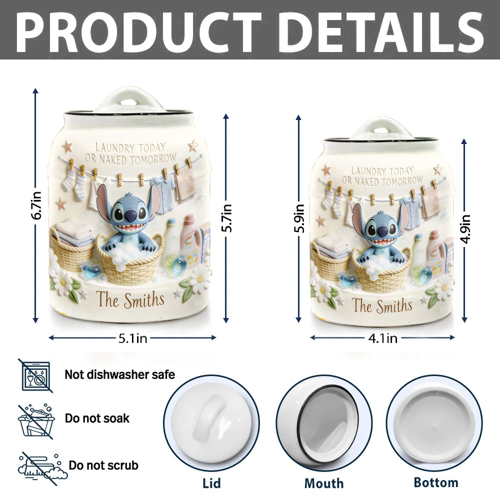 Personalized Ceramic Ohana Cookie Jar for Family Laundry Gifts Cookie Jar GradoCreations