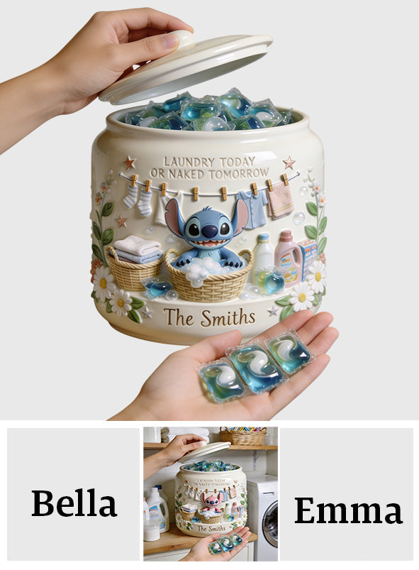 Personalized Ceramic Ohana Cookie Jar for Family Laundry Gifts Cookie Jar GradoCreations