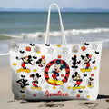 Personalized Mickey Mouse Beach Bag Custom Name Canvas Tote Beach Bag GradoCreations