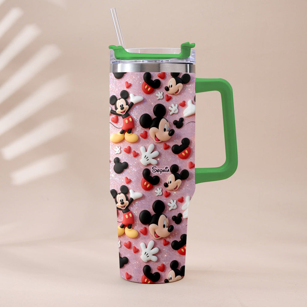 Personalized Cartoon Mouse Tumbler with Plush Charm for Kids Tumbler With Plush Charm GradoCreations