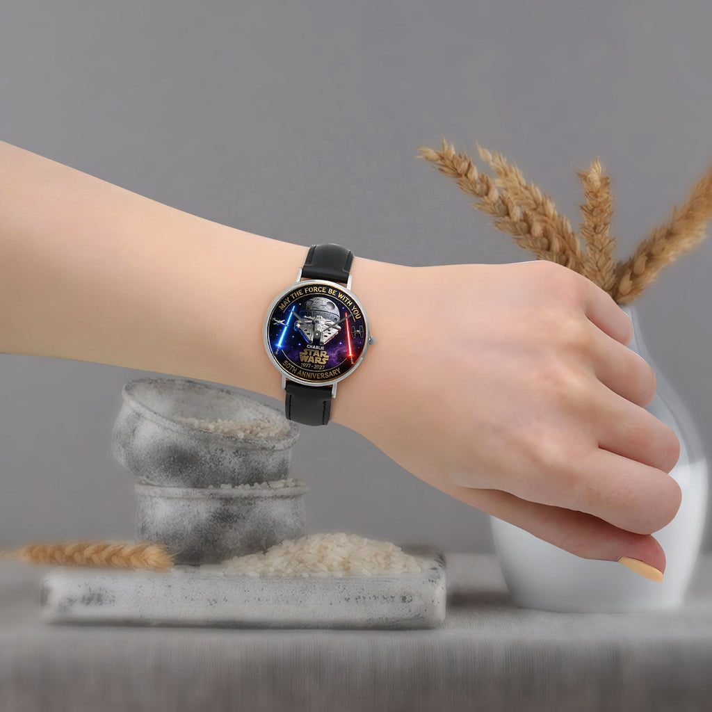 Personalized 50th Anniversary Hand Watch Star Wars Gift Hand Watch GradoCreations