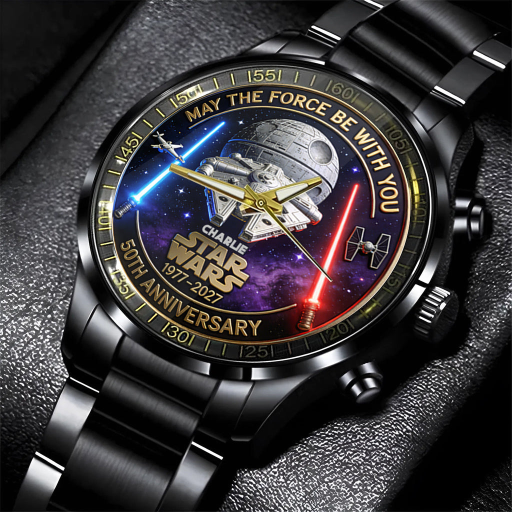 Personalized 50th Anniversary Hand Watch Star Wars Gift Hand Watch GradoCreations