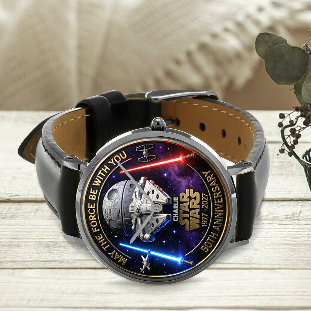 Personalized 50th Anniversary Hand Watch Star Wars Gift Hand Watch GradoCreations