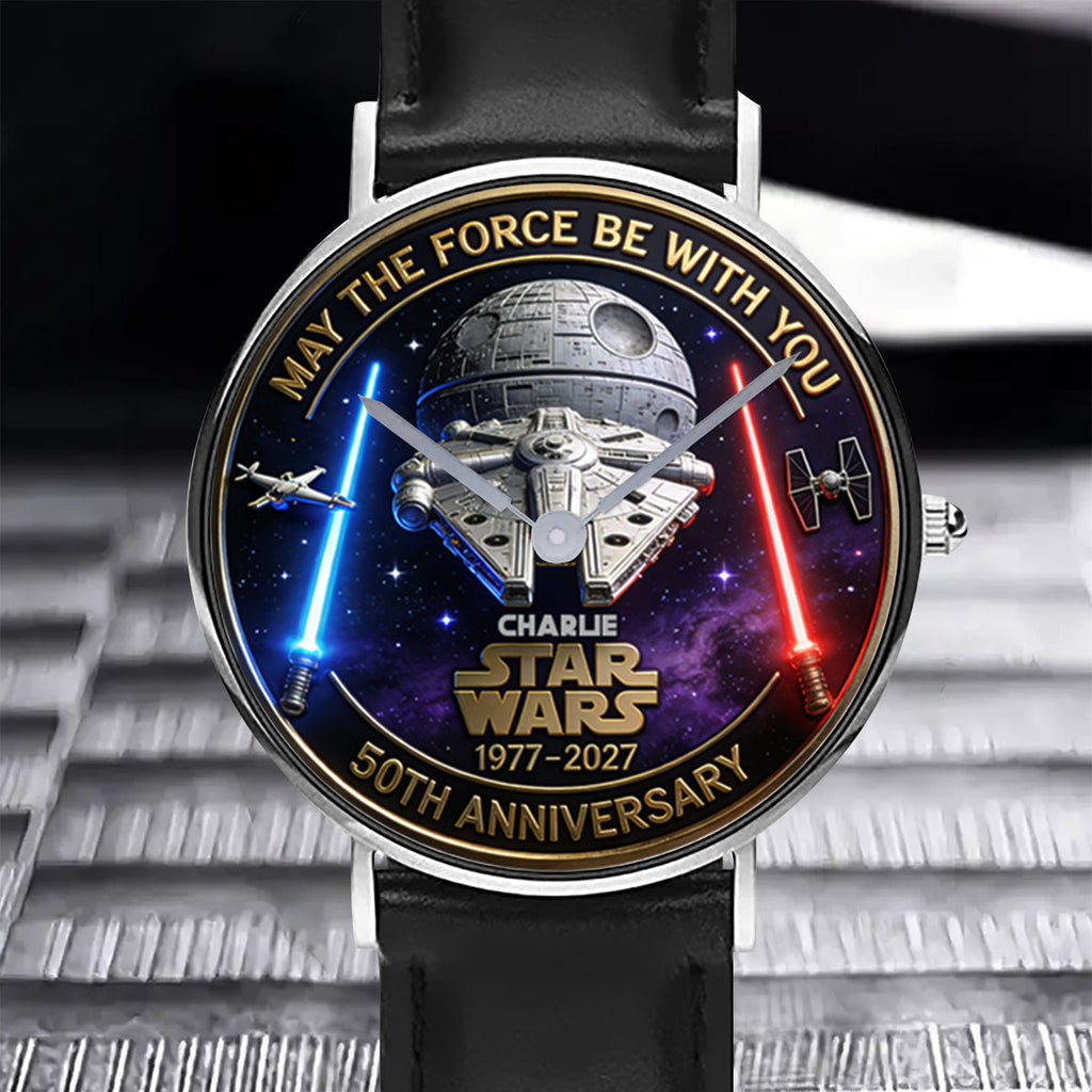 Personalized 50th Anniversary Hand Watch Star Wars Gift Hand Watch GradoCreations