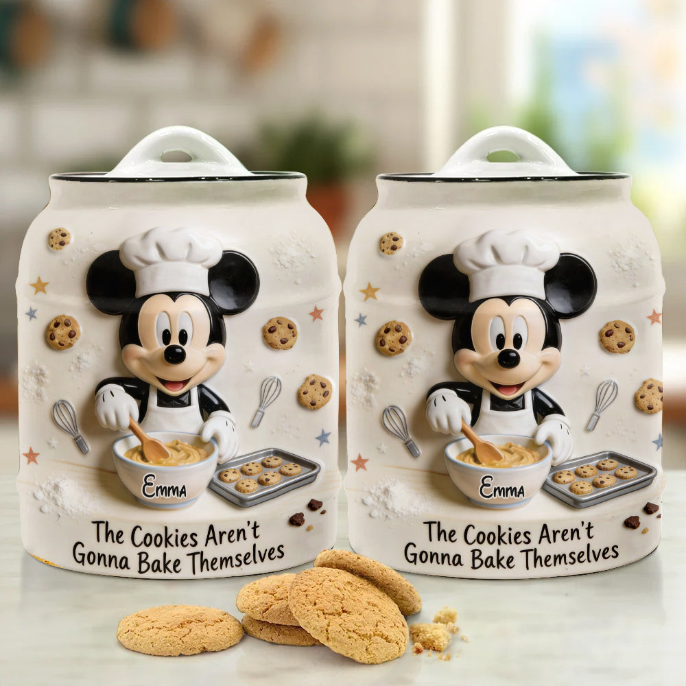 Personalized Ceramic Cookie Jar with Mickey Mouse Design for Kids Cookie Jar GradoCreations