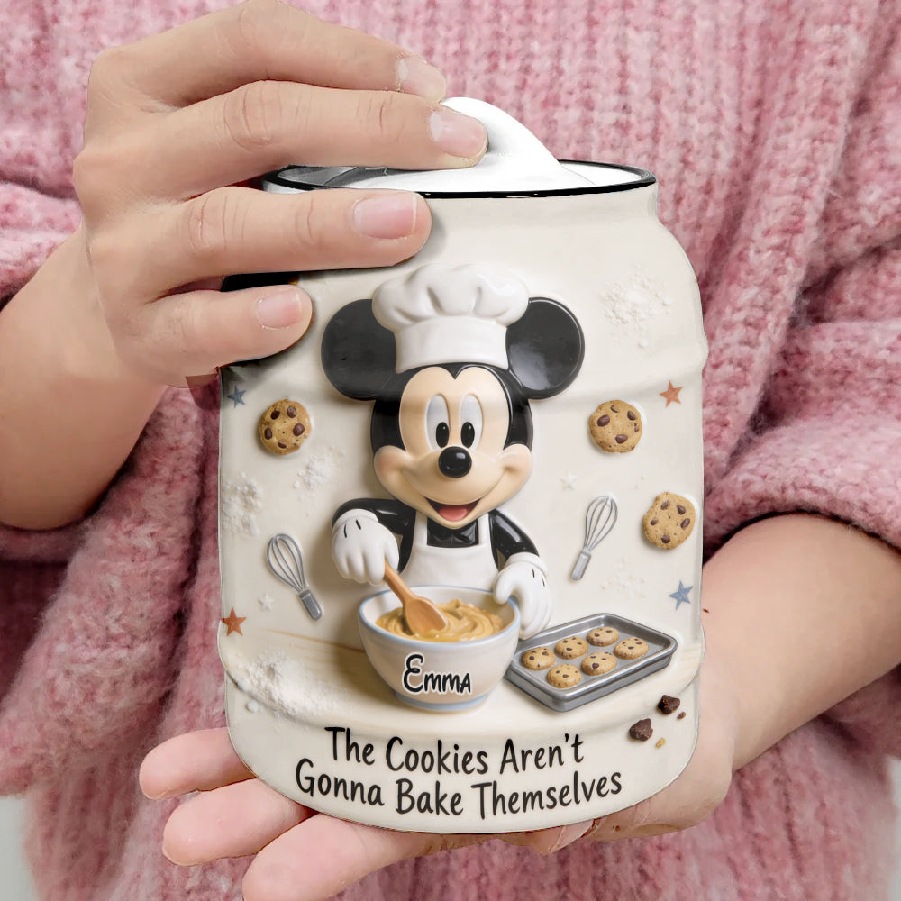 Personalized Ceramic Cookie Jar with Mickey Mouse Design for Kids Cookie Jar GradoCreations