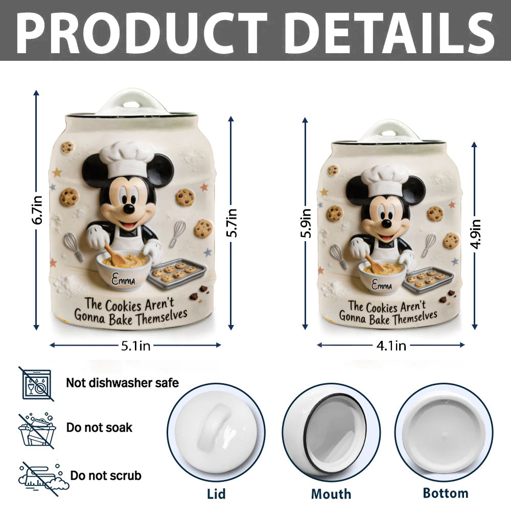 Personalized Ceramic Cookie Jar with Mickey Mouse Design for Kids Cookie Jar GradoCreations