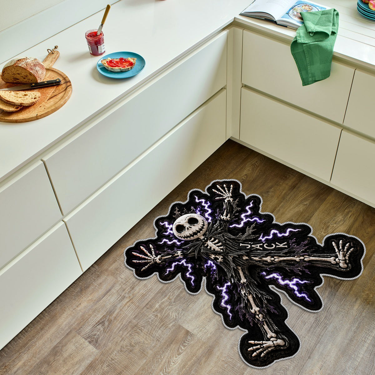 Personalized Spooky Skeleton Tufted Rug Halloween Decor Gift Tufted Rug GradoCreations