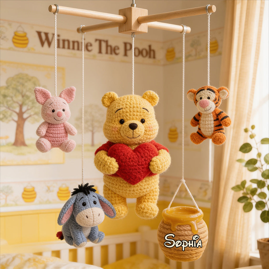 Personalized Baby Crib Mobile with Plush Toys for Nursery Crib Mobile GradoCreations