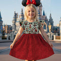 Personalized Kids Ruffle Sleeve Dress with Christmas Design Kid Ruffle Sleeve Dress GradoCreations