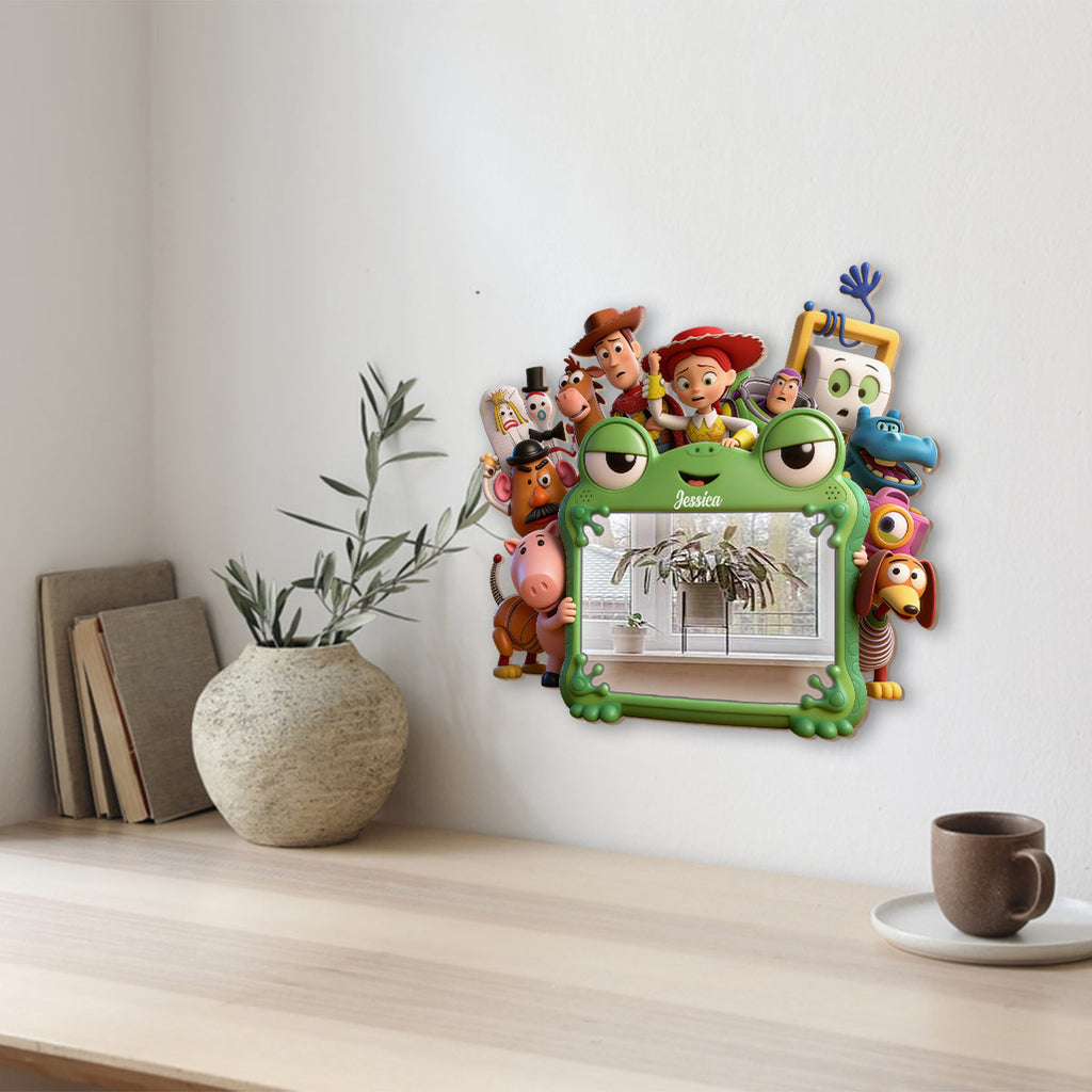 Personalized Kids Wall Hanging Mirror with Fun Characters Gift Wall Hanging Mirror GradoCreations