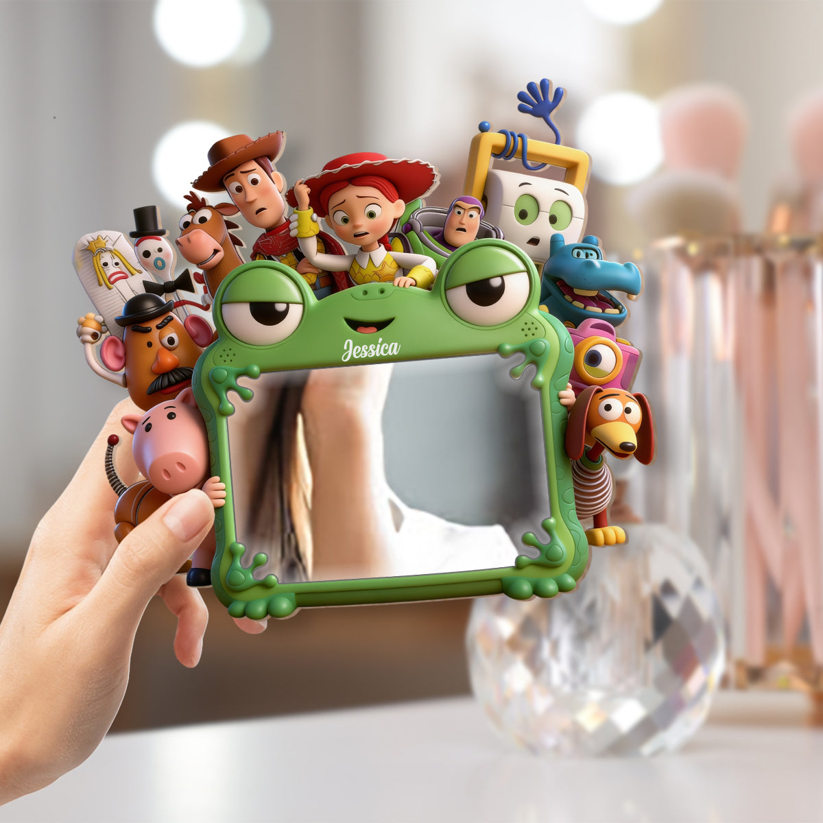 Personalized Kids Wall Hanging Mirror with Fun Characters Gift Wall Hanging Mirror GradoCreations