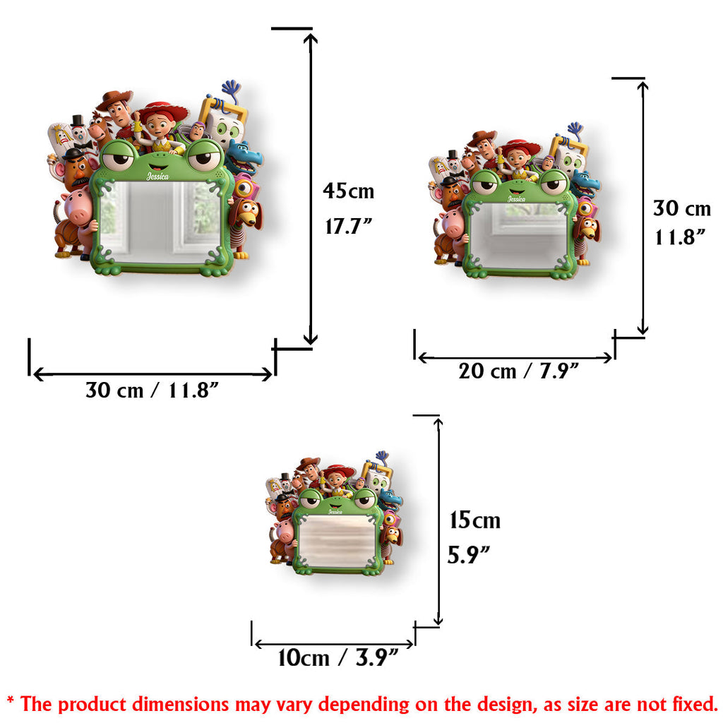 Personalized Kids Wall Hanging Mirror with Fun Characters Gift Wall Hanging Mirror GradoCreations