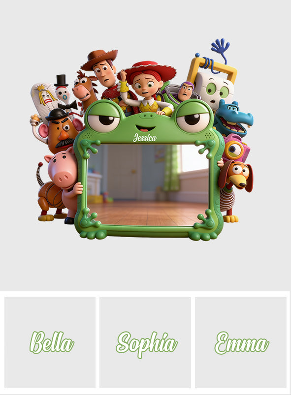 Personalized Kids Wall Hanging Mirror with Fun Characters Gift Wall Hanging Mirror GradoCreations