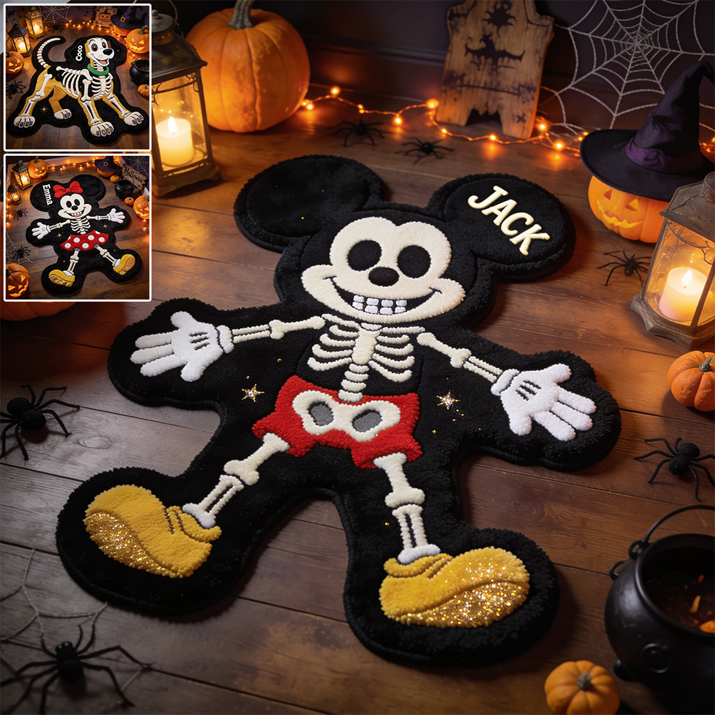 Personalized Halloween Tufted Rug with Skeleton Design for Kids Tufted Rug GradoCreations