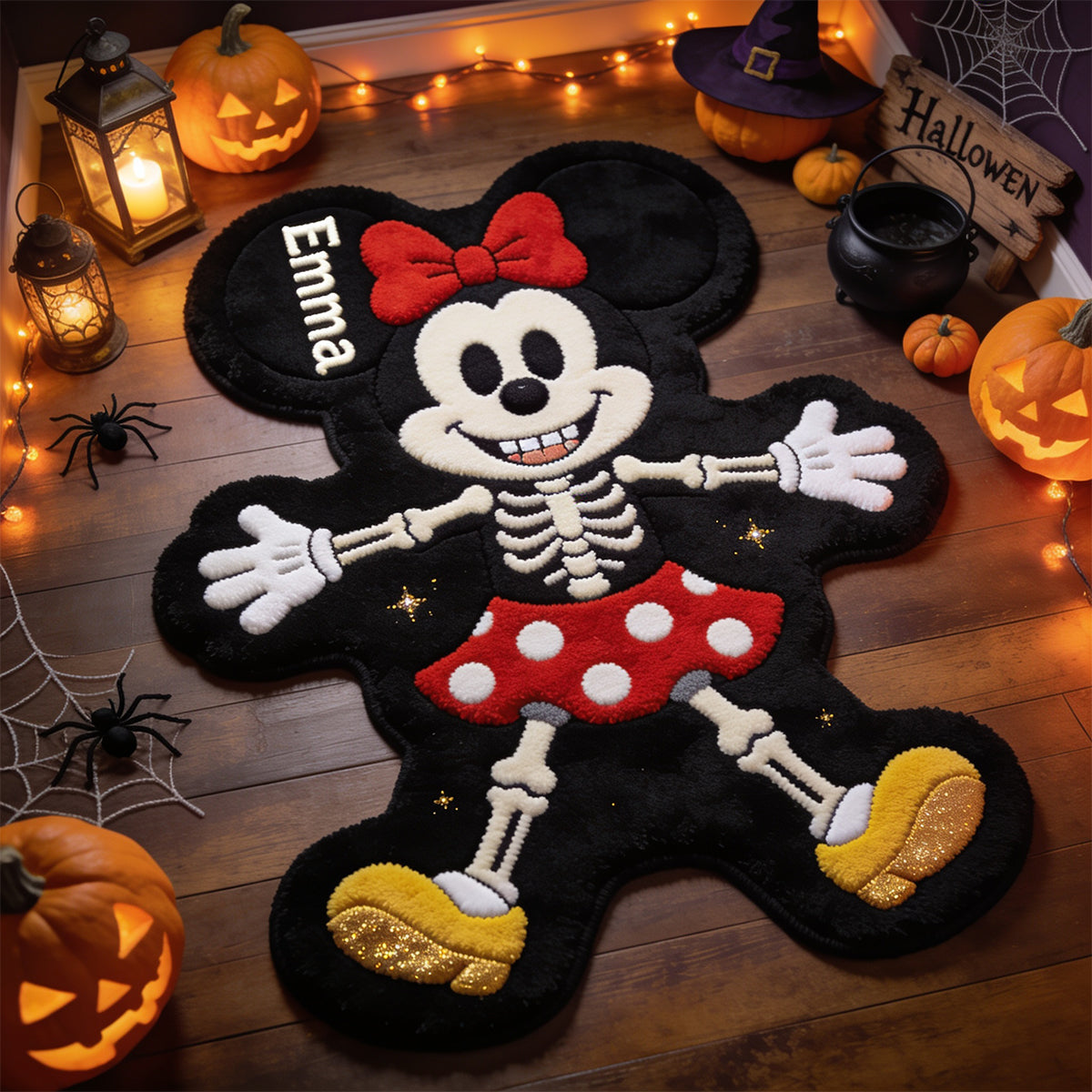 Personalized Non-Slip Tufted Rug Cute Skeleton Design Gift Idea Non-Slip Tufted Rug GradoCreations