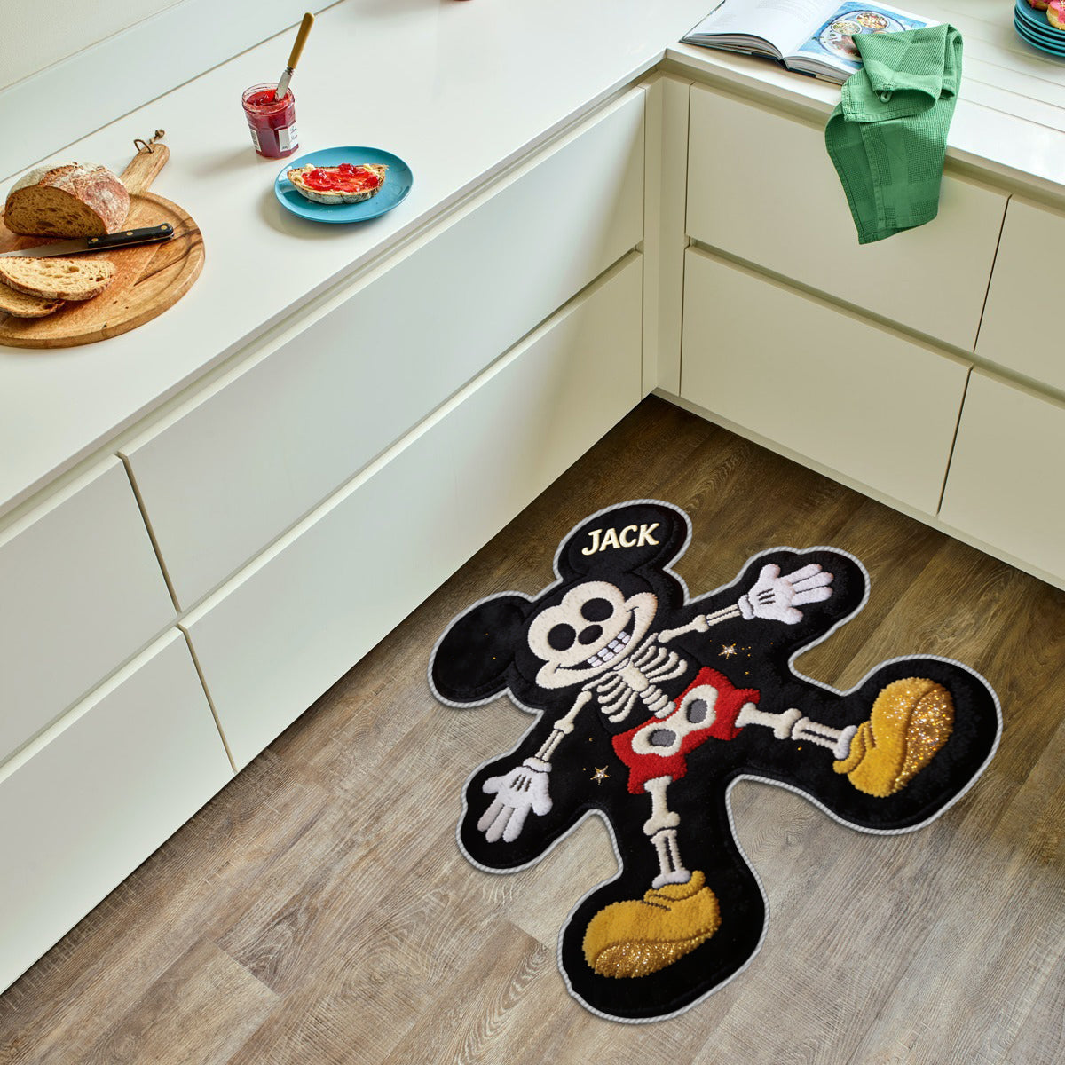 Personalized Halloween Tufted Rug with Skeleton Design for Kids Tufted Rug GradoCreations