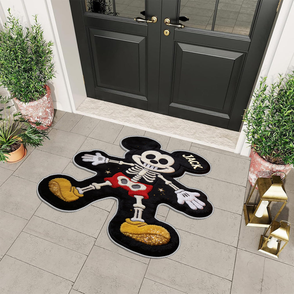 Personalized Halloween Tufted Rug with Skeleton Design for Kids Tufted Rug GradoCreations