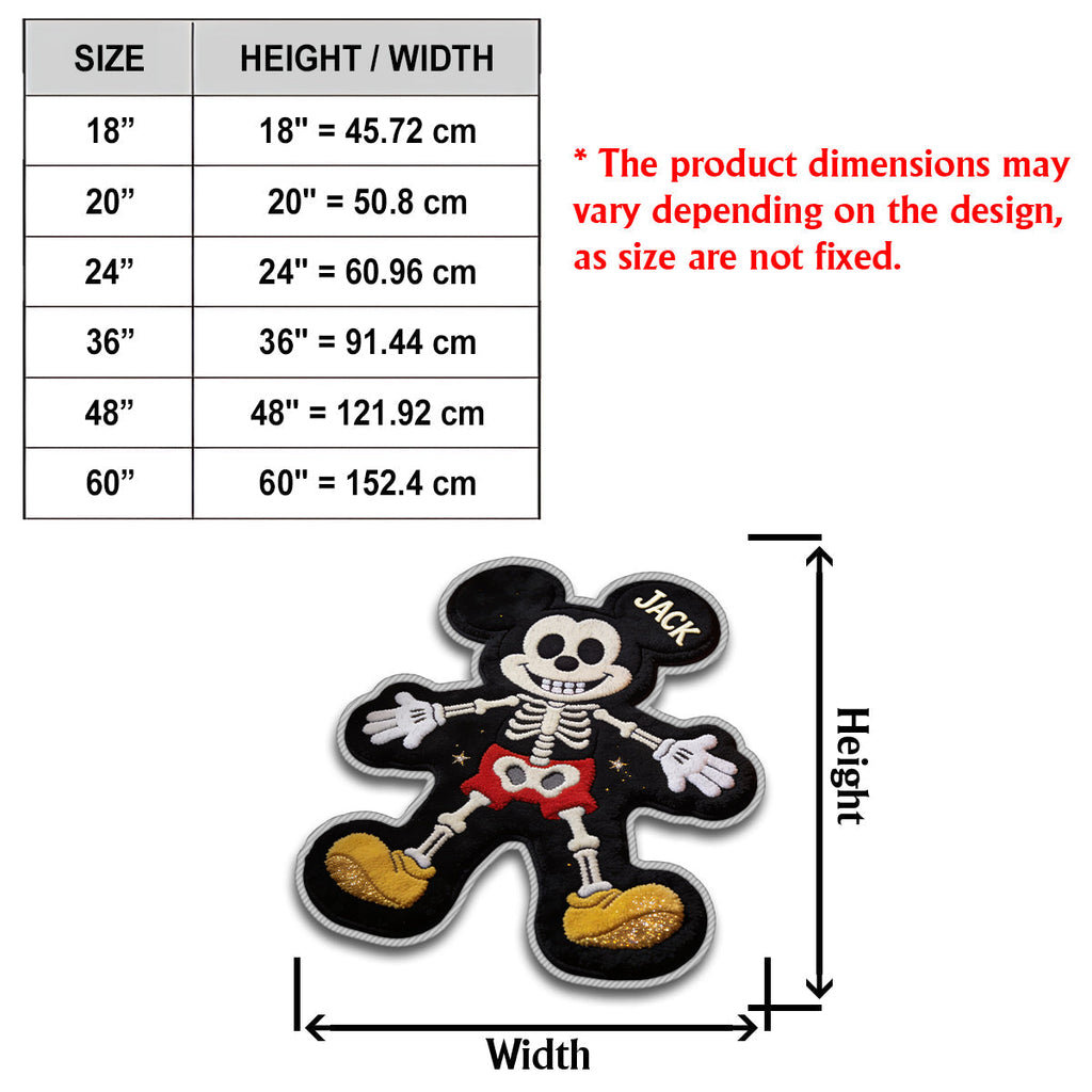 Personalized Non-Slip Tufted Rug Cute Skeleton Design Gift Idea Non-Slip Tufted Rug GradoCreations