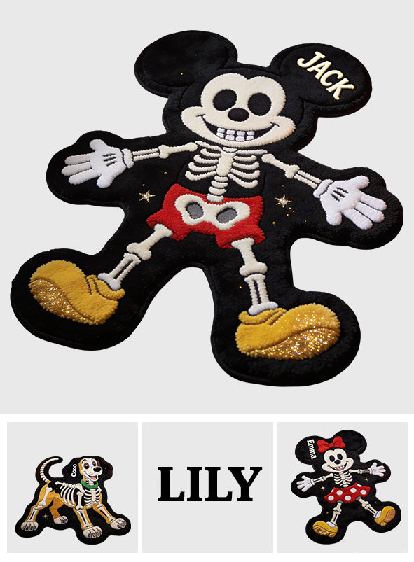 Personalized Non-Slip Tufted Rug Cute Skeleton Design Gift Idea Non-Slip Tufted Rug GradoCreations