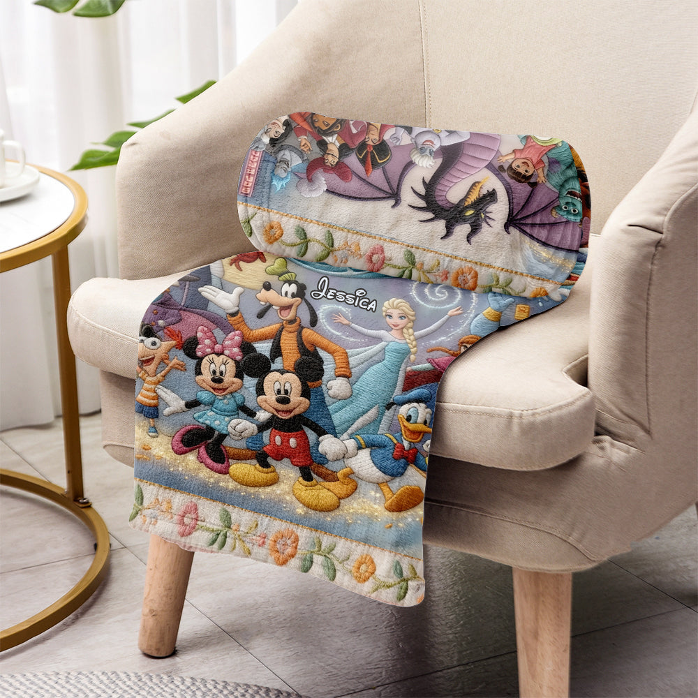 Personalized 3D Magic Mouse Blanket Custom Name Gift Blanket GradoCreations