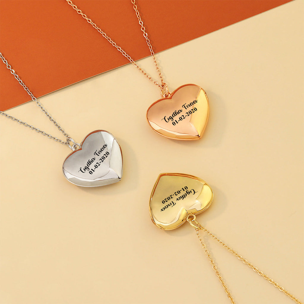 Personalized Heart Locket Necklace Custom Photo Pendant Gift Locket Pendant Necklace GradoCreations