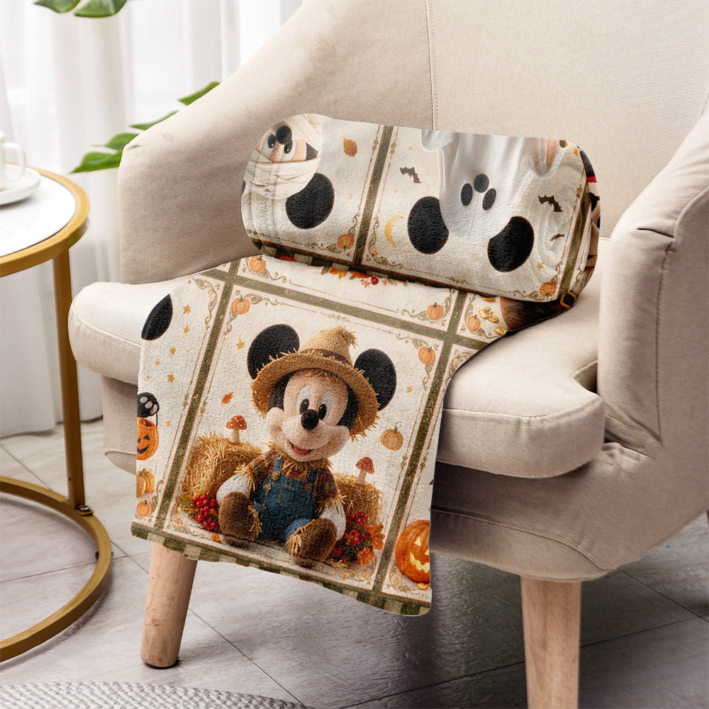 Personalized Mickey Mouse Blanket Custom Name Gift for Halloween Blanket GradoCreations