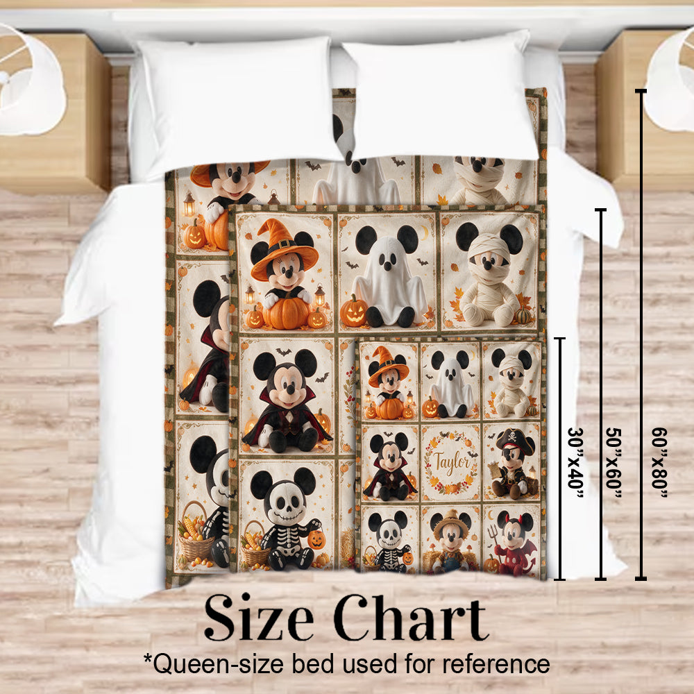 Personalized Halloween Mickey Mouse Blanket Custom Name Gift Blanket GradoCreations