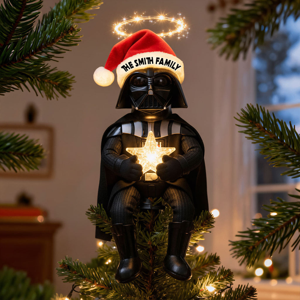 Personalized LED Star Wars Tree Topper Custom Family Name Gift LED Light Tree Topper GradoCreations