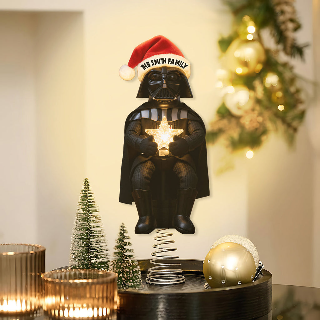 Personalized LED Star Wars Tree Topper Custom Family Name Gift LED Light Tree Topper GradoCreations