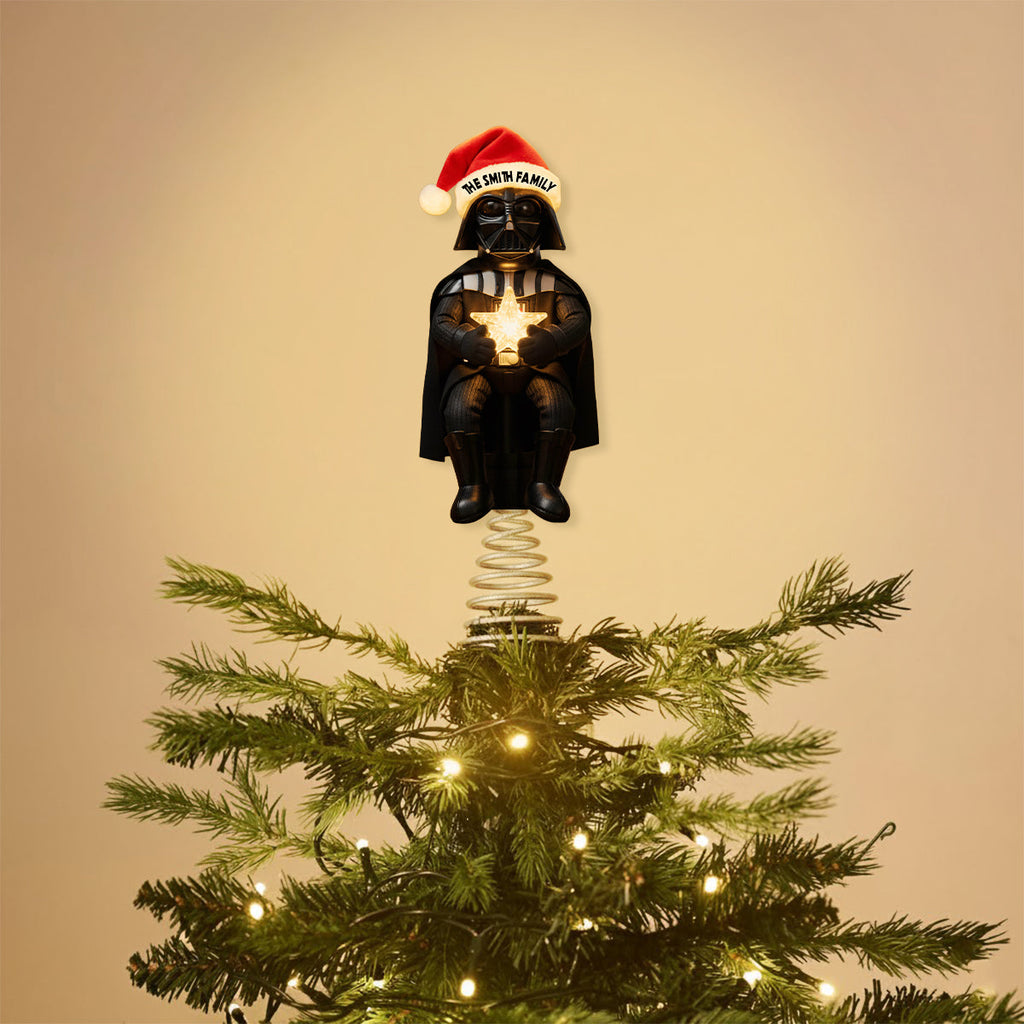 Personalized LED Star Wars Tree Topper Custom Family Name Gift LED Light Tree Topper GradoCreations