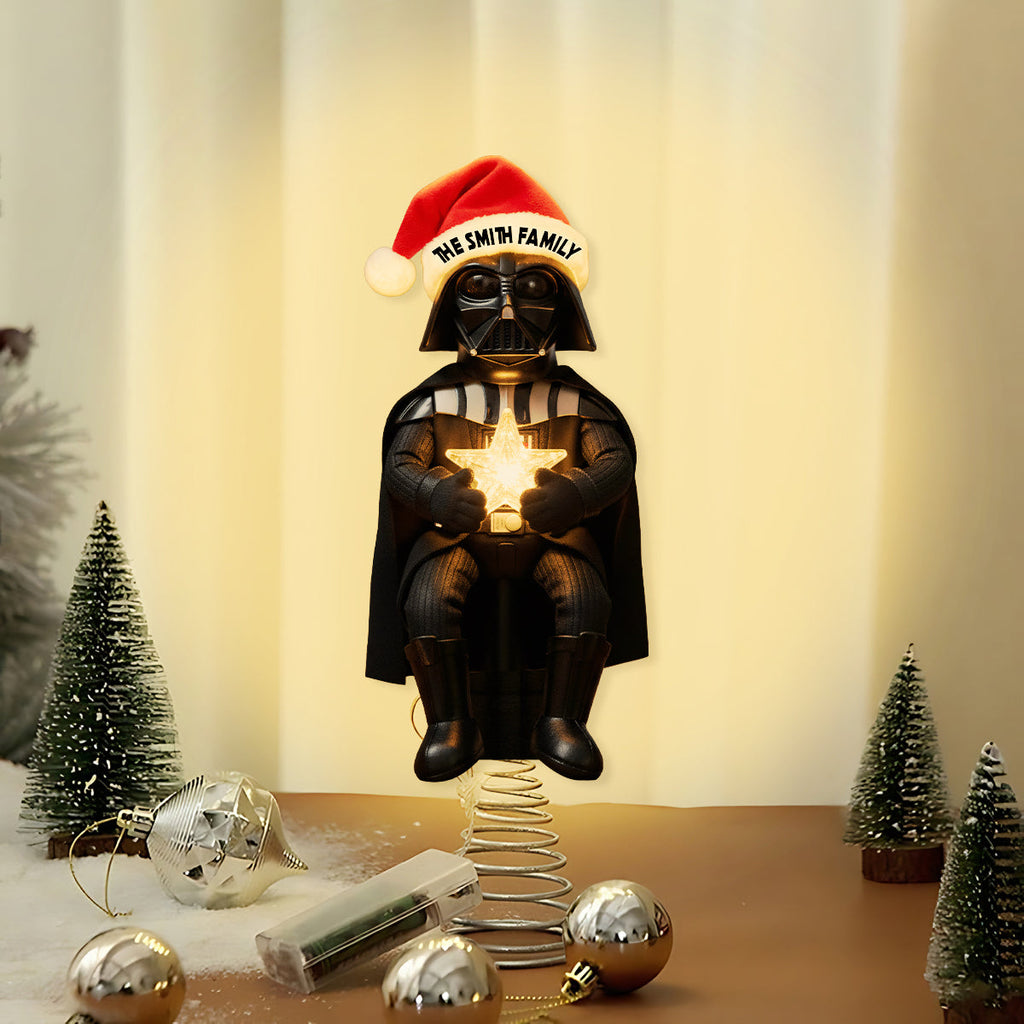 Personalized LED Star Wars Tree Topper Custom Family Name Gift LED Light Tree Topper GradoCreations